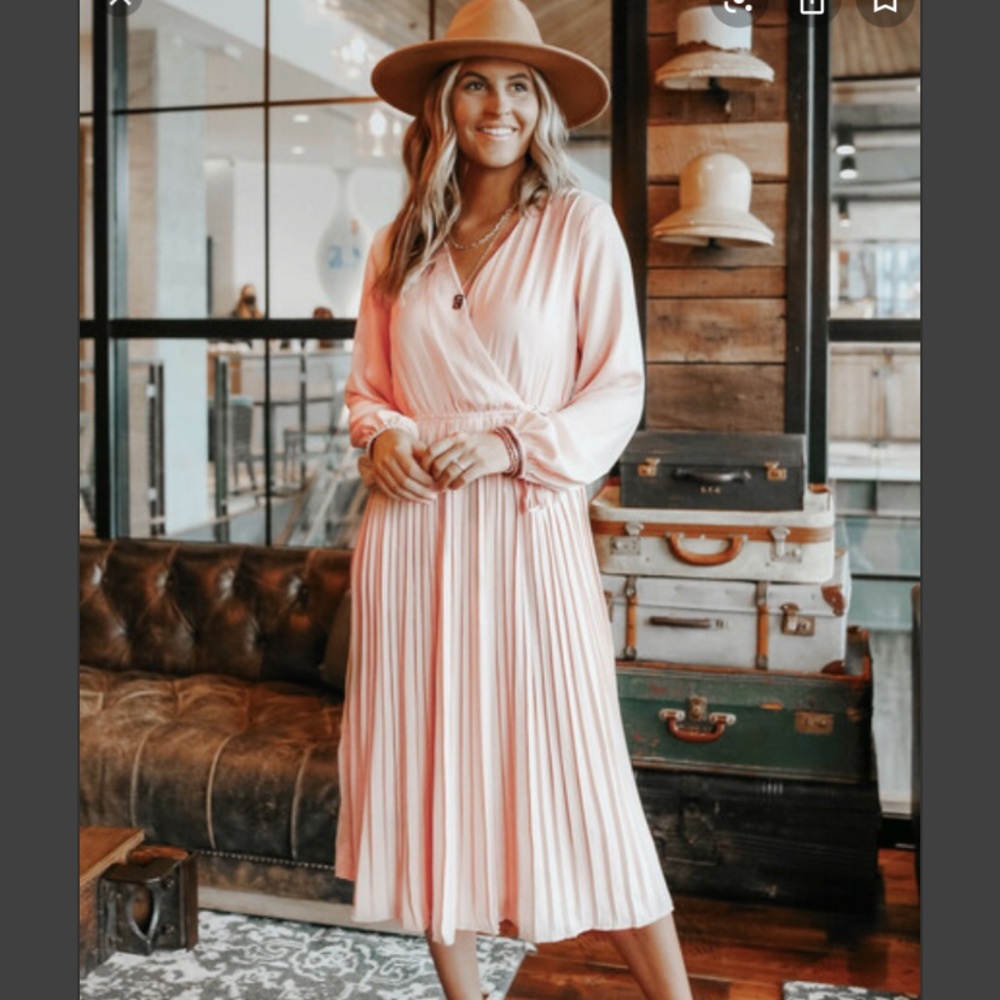Pleated Satin Dress